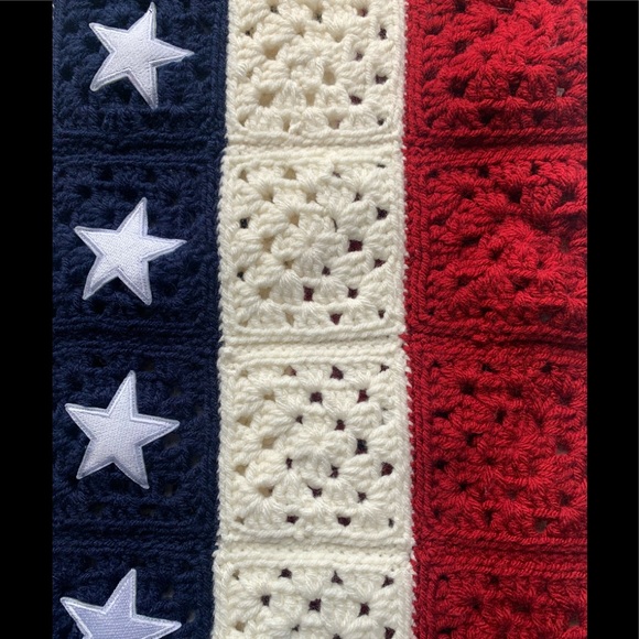 Handcrafted Stars & Stripes Blanket/Throw - Picture 3 of 6